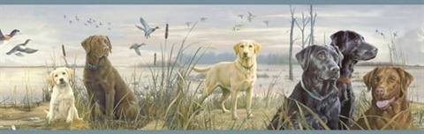 Trusty Blue Labs Portrait Border