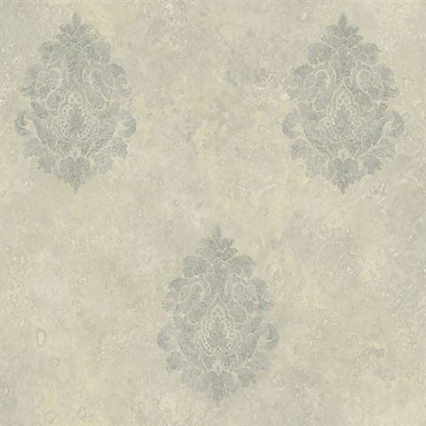 Light Grey Baroque Damask