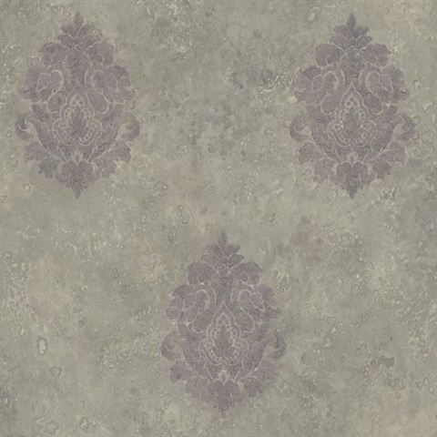 Grey Baroque Damask