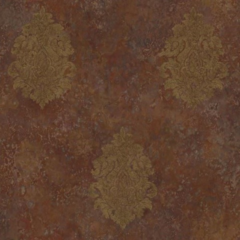 Orange Baroque Damask