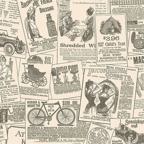 Vintage Magazine Ads on Beige