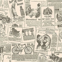 Vintage Magazine Ads on Beige