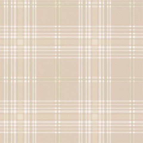 Beige Green & White Plaid