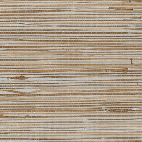 Silver & Brown Large Woven Grasscloth