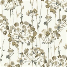 Neutral Flourish Watercolor Ikat Floral Wallpaper