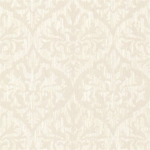 Sumatra Champagne Ikat Damask