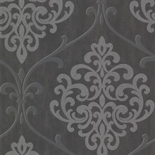 Ambrosia Charcoal Glitter Damask