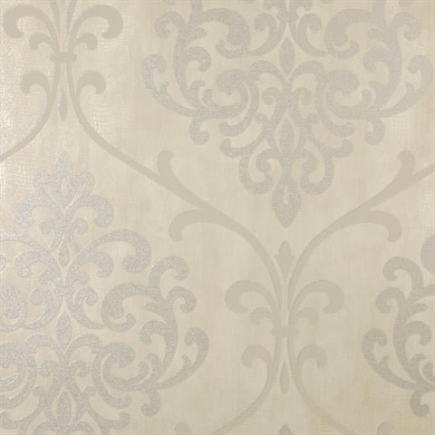 Ambrosia Taupe Glitter Damask