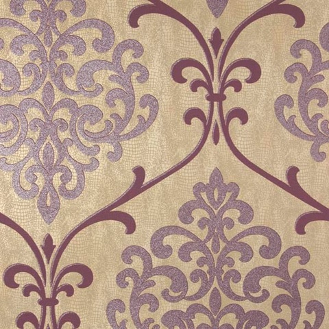 Ambrosia Mauve Glitter Damask