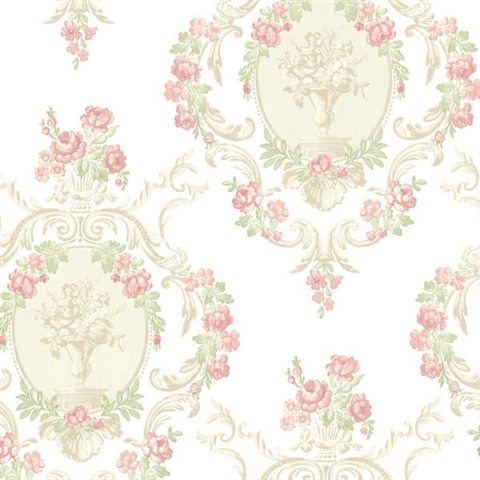 Maybelle Pink Cameo Damask