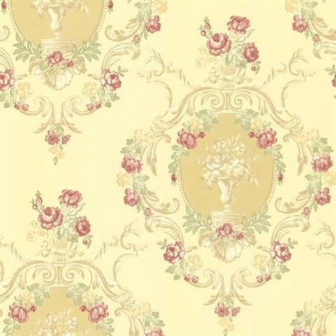 Maybelle Yellow Cameo Damask