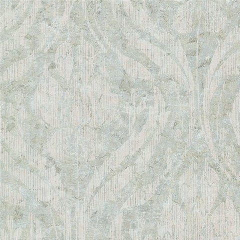 Carrara Light Green Textured Damask