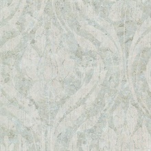 Carrara Light Green Textured Damask