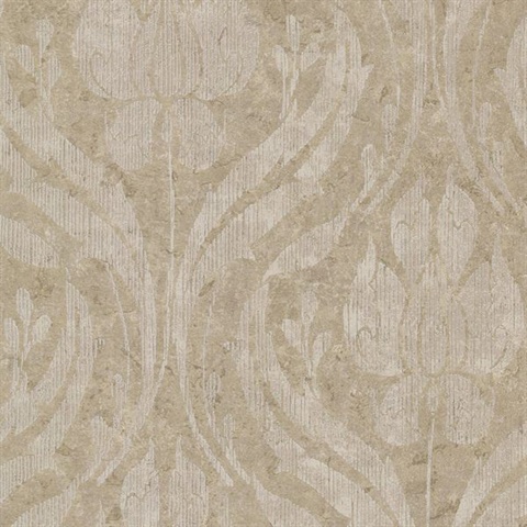 Carrara Bronze Textured Damask