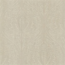 Paolina Beige Embossed Large Damask