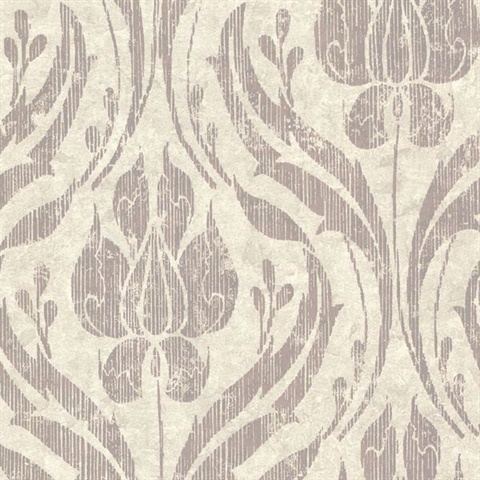 Carrara Taupe Textured Damask