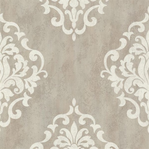 Massa  Grey Large Ornate Damask