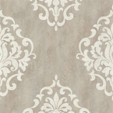 Massa  Grey Large Ornate Damask