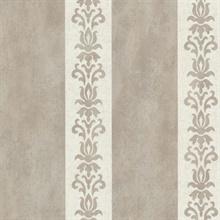 Parisi Grey Embellished Damask Stripe