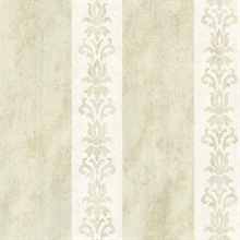 Parisi Cream Embellished Damask Stripe