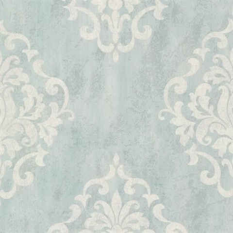 Massa Light Blue Large Ornate Damask