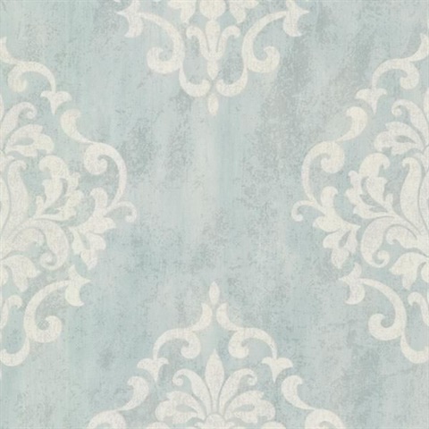 Massa Light Blue Large Ornate Damask