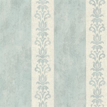 Parisi Light Blue Embellished Damask Stripe