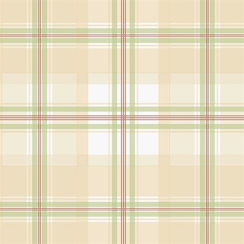 Tan Green and Red Plaid