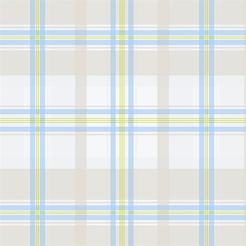 Blue Yellow and Grey Plaid