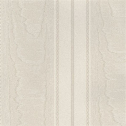 Wide Moire Wood Pattern Stripe Beige Wallpaper