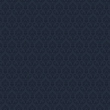 Small Damask Navy Blue Wallpaper