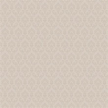 Small Damask Taupe Wallpaper