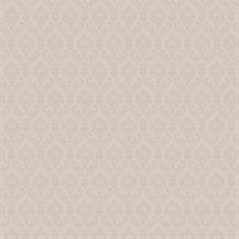 Small Damask Taupe Wallpaper