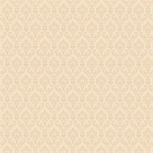 Small Damask Cream Wallpaper