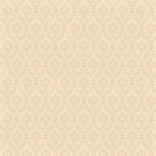 Small Damask Cream Wallpaper