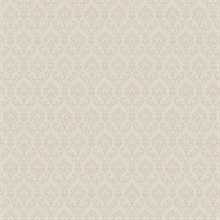 Small Damask Beige Wallpaper