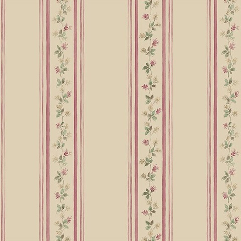 Vintage Floral Stripe Peel and Stick Wallpaper  Kalotaranis AE