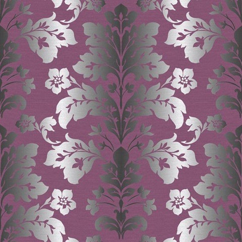 Camila Purple Modern Damask