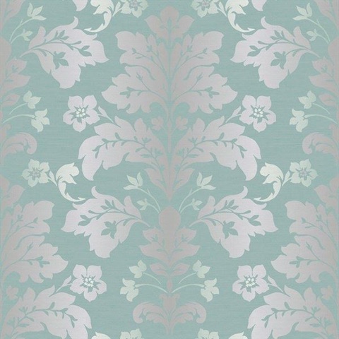 Camila Silver Modern Damask