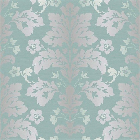 Camila Silver Modern Damask