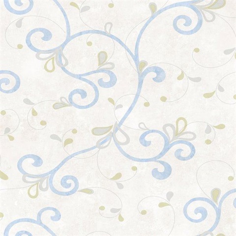 Jada Light Blue Girly Floral Scroll