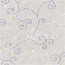 Jada Lilac Girly Floral Scroll