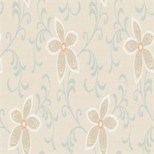 Khloe Orange Girly Floral Scroll