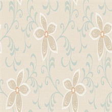 Khloe Orange Girly Floral Scroll