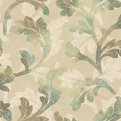 Natalia Moss Floral Scroll