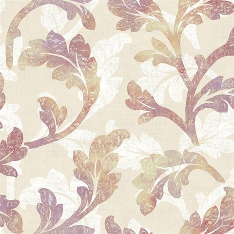 Natalia Taupe Floral Scroll