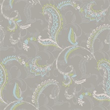 Riley Grey Paisley Scroll