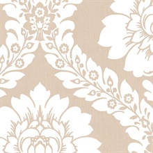 Beige Floral Damask