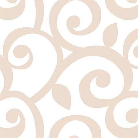 Beige & White Scroll