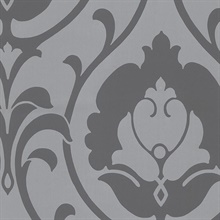 Charcoal & Silver Heirloom Damask